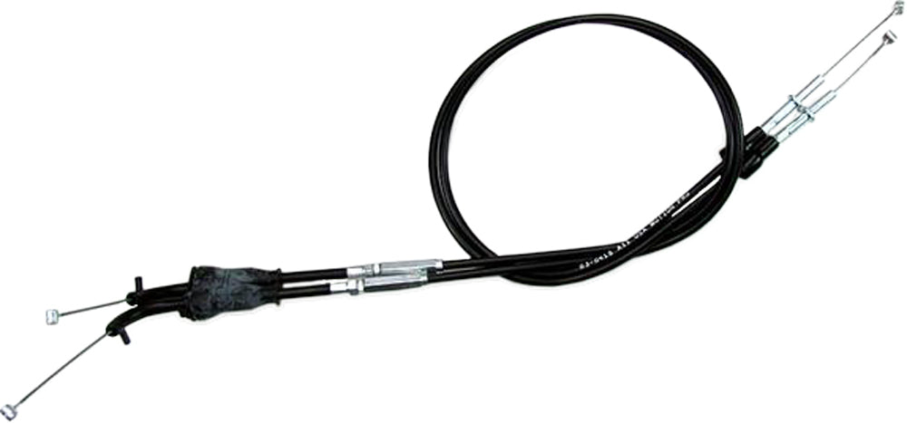 Motion Pro black vinyl throttle pull cable 70-3415 for motorcycle control lines, with detailed cable and connector visible.