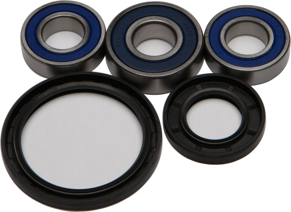 All Balls Drive Wheel Bearing and Seal Kit 22-51064 showing bearings, seals, and components for motorcycle wheel maintenance