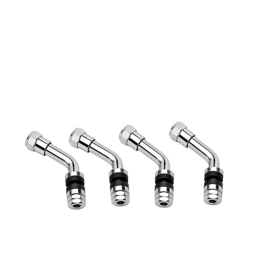 Fire Power Fire Power Valve Stems 45 Degree Bottom Mount, set of 4, for tire and wheel applications, durable and reliable.