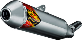 FMF Racing Factory 4.1 RCT slip-on exhaust for CRF450X motorcycle, stainless steel aluminum construction, side view.