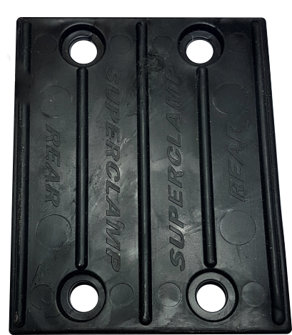 Super Clamp rear clamp rubber pads with screws for replacement parts, designed for secure grip and stability.