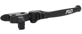 Black Flo Motorsports MX style lever set for Softail 2015-2024, featuring durable metal construction and ergonomic design.