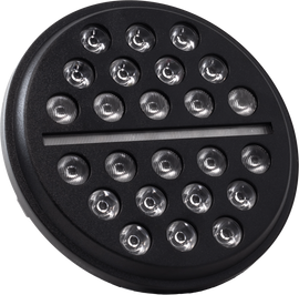 Letric Lighting Co 7-inch LED Buck Shot headlight in black for Indian motorcycle, on-road lighting, with a compact, rugged design.