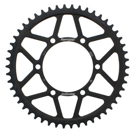 Supersprox steel rear sprocket, 50-tooth, black tri-color, designed for 525 chain on on-road motorcycles.