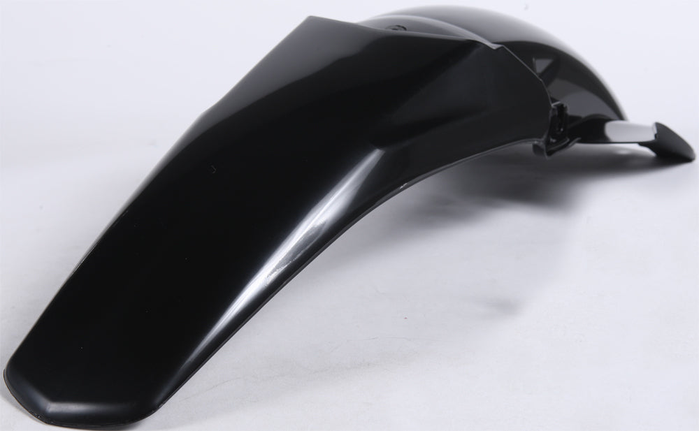 Acerbis black rear fender for motorcycles, showing smooth, durable plastic surface with mounting points and sleek design.