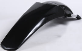 Acerbis black rear fender for motorcycles, showing smooth, durable plastic surface with mounting points and sleek design.