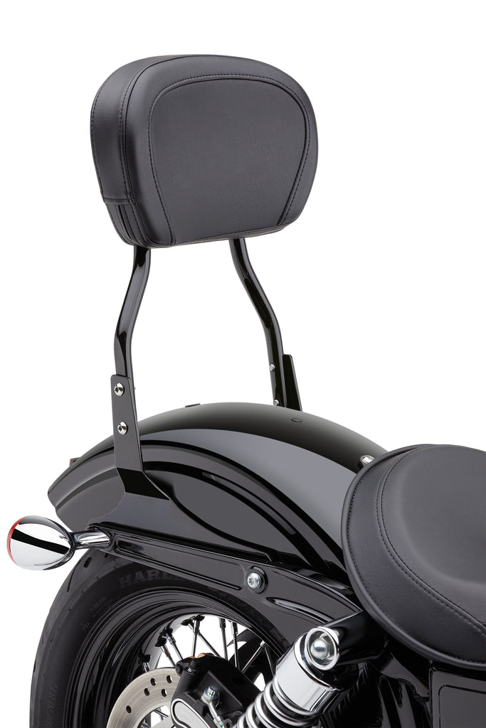 Cobra short sissy bar body in black, round design for Harley FXST/S/B 2007-2017 and 2006-2010 models, part 82-96595
