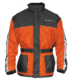 Nelson-Rigg Solostorm jacket in orange and black, XL size, featuring a lightweight, weather-resistant motorcycle gear design.