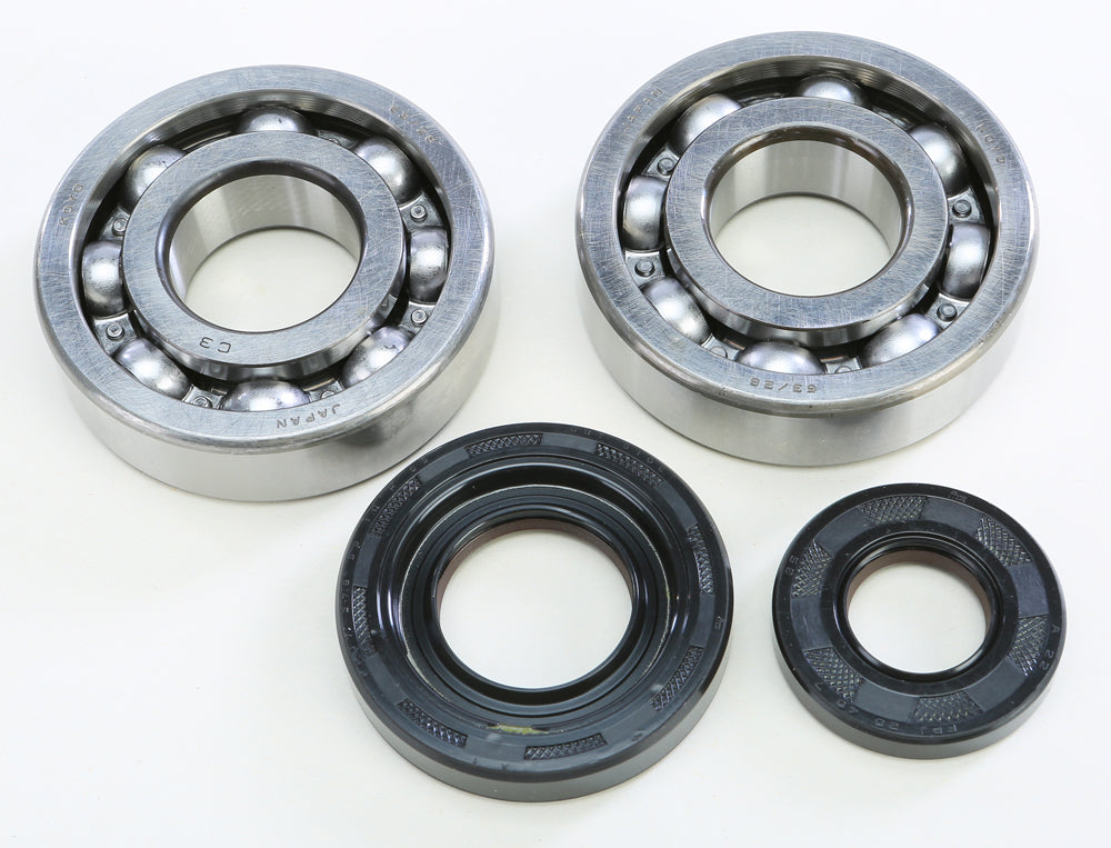 ProX Racing Parts Yamaha engine crankshaft bearing and seal kit showing metal bearings and rubber seals for Yamaha 19-23001 model