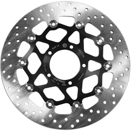 Brembo Serie Oro front rotor floating brake disc with vented design and metallic finish, designed for high-performance braking.