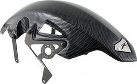 PUIG carbon look front fender for Yamaha YZF-R6 motorcycle, featuring sleek design and high-quality finish.