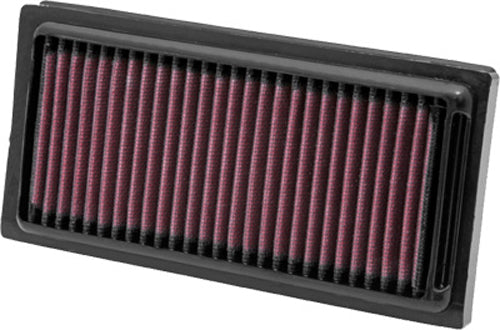 K&N HD-1208 replacement air filter with pleated cotton filter media for improved engine airflow and performance.