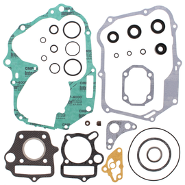 Vertex complete gasket set with oil seals, showing a variety of gaskets and seals for engine repair.