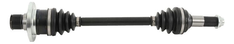All Balls 8 Ball Extreme Axle Rear Drive component, showing the durable metal axle with detailed threading and branding markings.