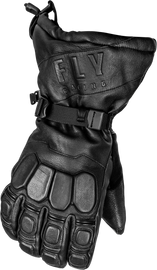Fly Racing Glacier Gloves in black, size 3X, featuring durable fabric and padded palms for motocross or riding comfort.