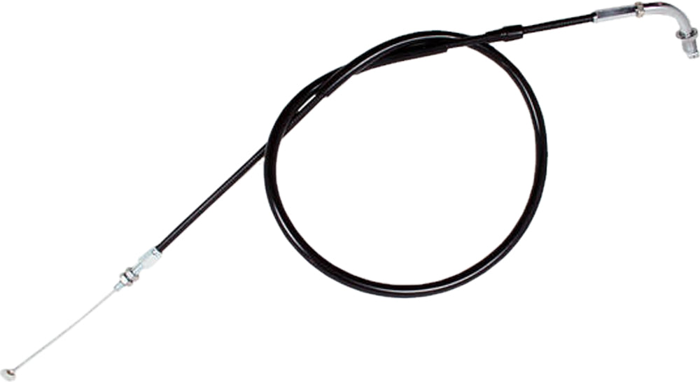 Motion Pro black vinyl throttle pull cable for motorcycle control lines, featuring a sturdy cable design and durable construction.