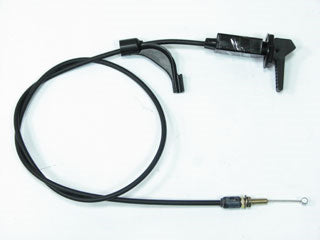 SP1 choke cable for A/C systems, hydraulic control line, durable metal construction with black sheathing, designed for automotive use