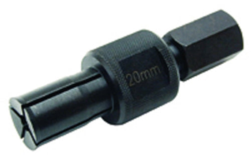 Motion Pro 20mm Replacement Collet for tools, shown in close-up with metal construction and precise machining details.