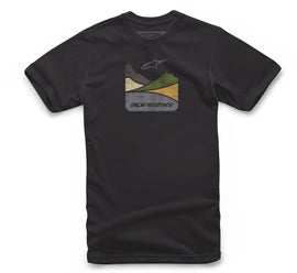 Alpine Star Expo Tee in black, size large, showcasing the casual men's t-shirt with the Alpine Star logo on the front.