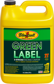 BLENDZALL Racing Castor 2T chemical container, 1-gallon size, designed for high-performance two-stroke engine lubrication.