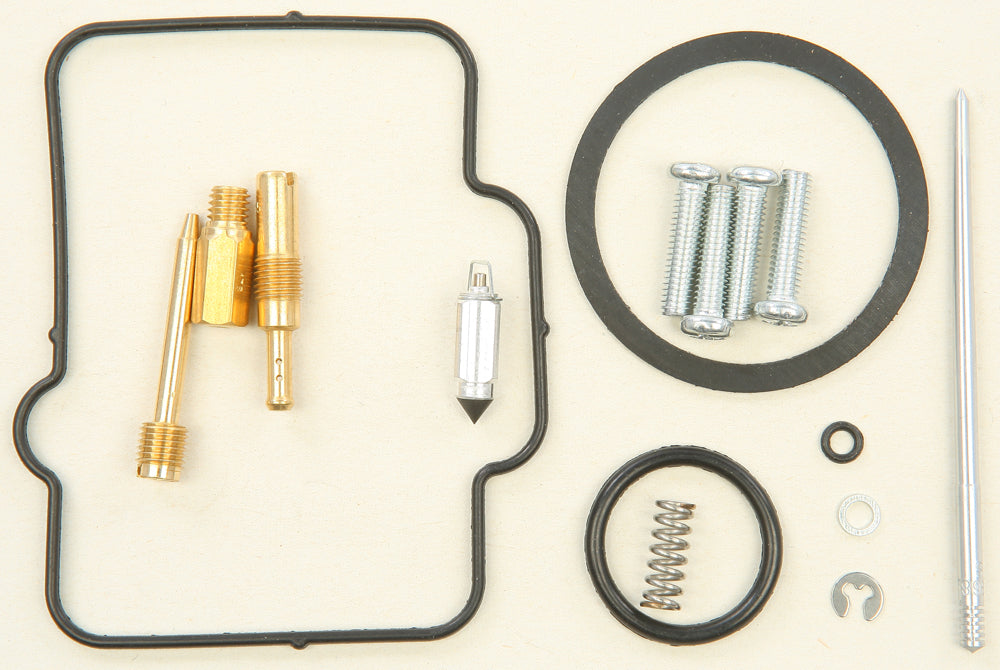 All Balls bike carburetor rebuild kit 226-1186 with gaskets and parts for intake and fuel system repair.