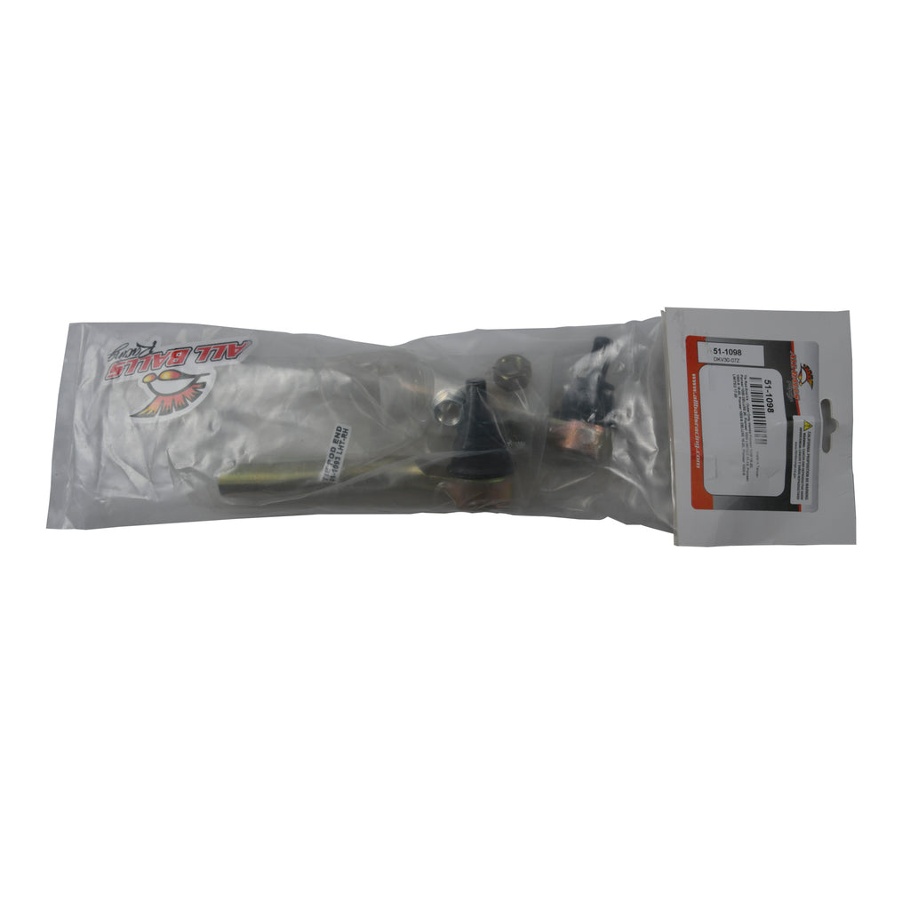 All Balls suspension tie rod end kit 251-1098 showing metal components and rubber bushings for vehicle steering system
