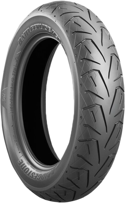 Bridgestone Battlecruise H50 rear motorcycle tire, 140/75R15 65H radial tubeless, showing tread pattern and sidewall details.