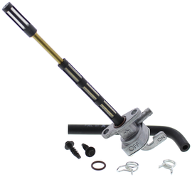 All Balls fuel valve FS101-0171 for intake and carb fuel systems, showing a metal valve with fittings and connectors.