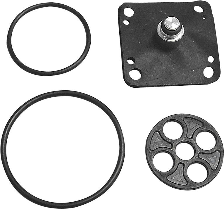K&L Petcock Repair Kit for intake, carburetor, and fuel system with various replacement parts and seals on a white background.