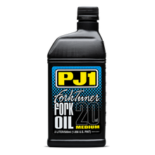 Load image into Gallery viewer, PJ1 Products Fork Tuner Oil 20w 0.5L bottle, motorcycle fork oil with clear labeling and black cap, for suspension tuning.