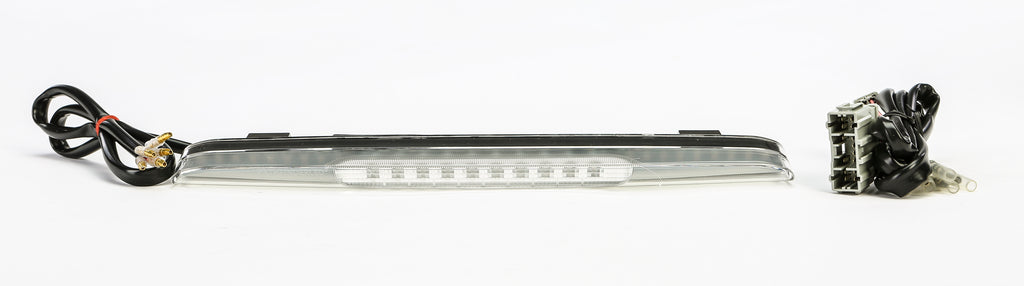Pathfinder LED spoiler light with sequential turn signals, DRL, and dynamic illumination on a vehicle.