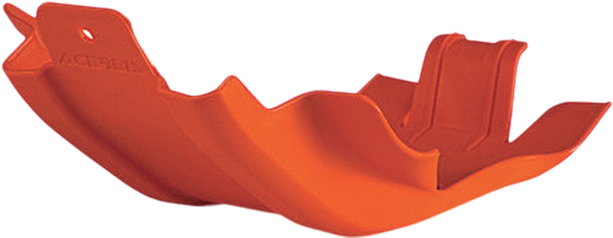 Orange Acerbis skid plate for motorcycle protection, featuring the Acerbis brand logo and durable, lightweight construction.