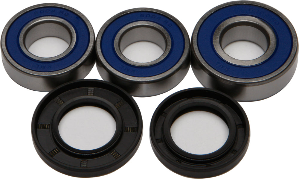 All Balls Rear Wheel Bearing and Seal Kit 22-51066 with various seals and bearings for motorcycle or bike wheel maintenance.