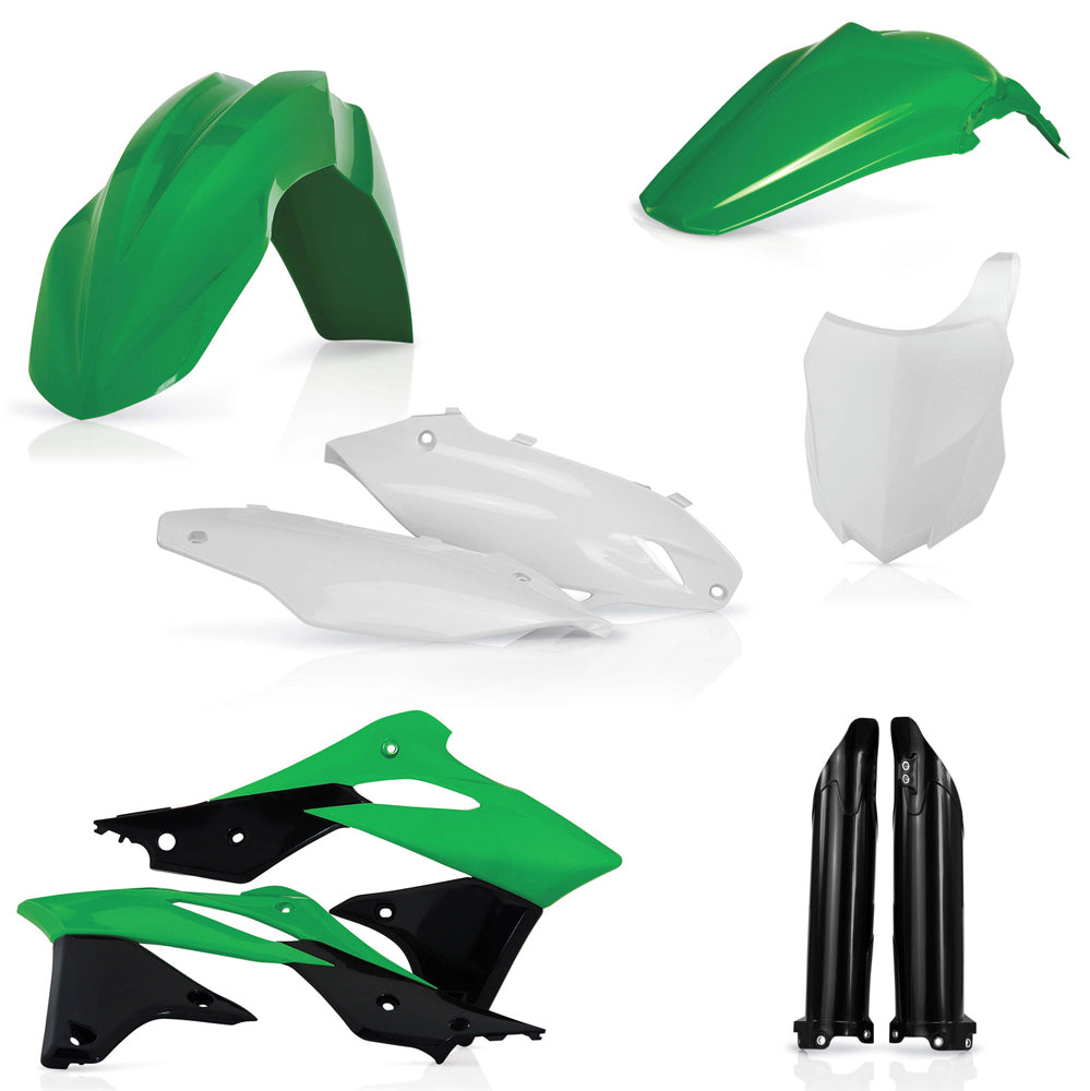 Acerbis full plastic motorcycle fairing kit for street bikes, original Acerbis part with multiple panels in black and white.