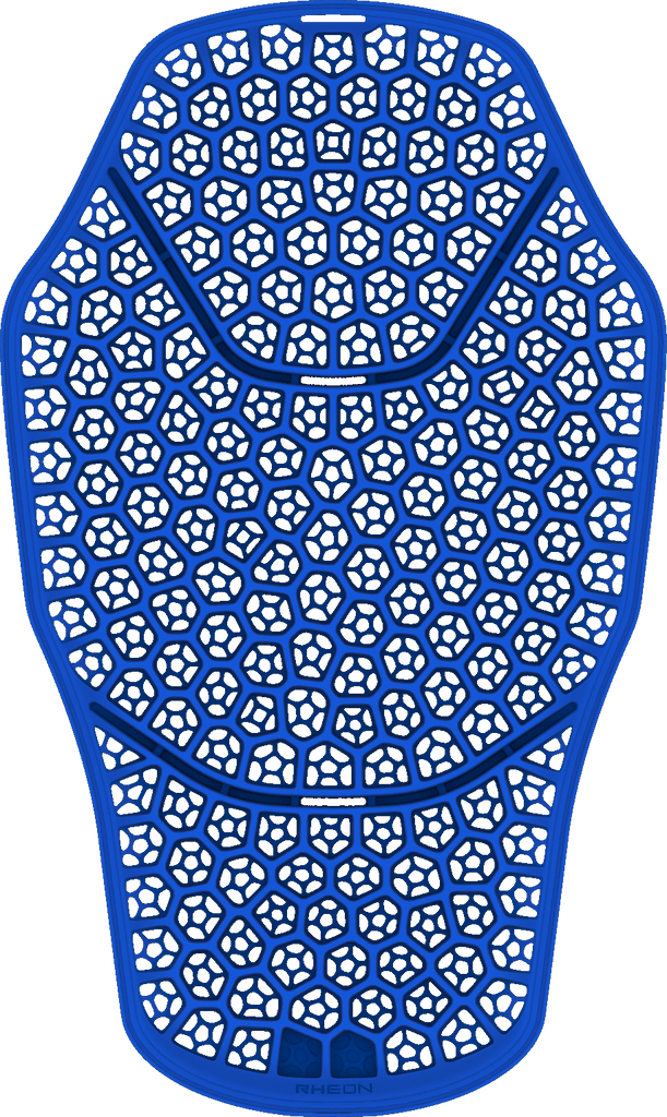 Rheon Level 1 full back protector in large/xl size, showing padded armor and adjustable straps for safety and comfort.