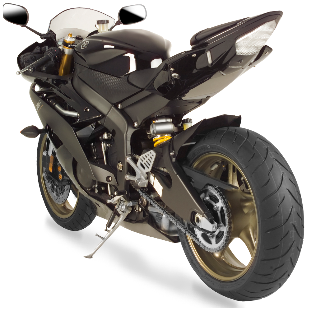 Hotbodies Racing white Yamaha YZF-R6 ABS undertail kit showing sleek rear tail section with branding and mounting details