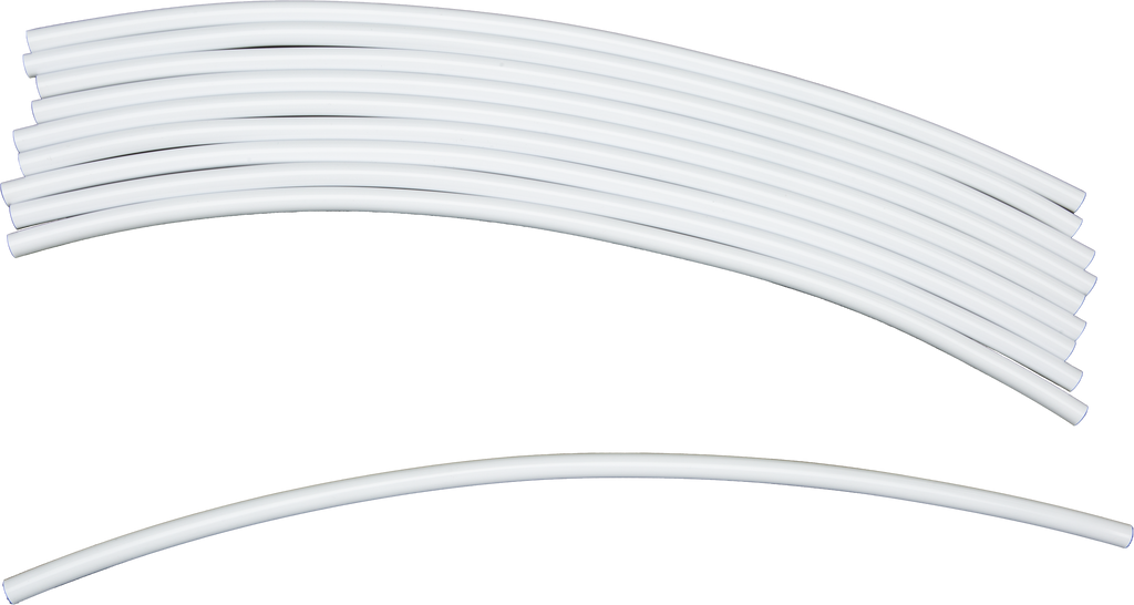 White 18-inch Fire Power gas cap vent hose, 10-pack, flexible automotive ventilation hose with secure fittings