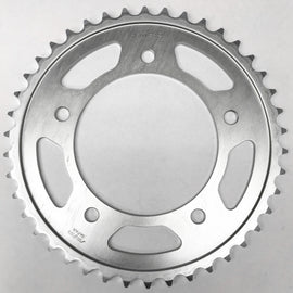Sunstar Steel 42-tooth rear sprocket for Yamaha 525 motorcycle, showing the gear teeth and metal construction.