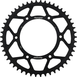 Steel 50-tooth rear sprocket by Supersprox for Husqvarna and KTM motorcycles, featuring black finish and durable construction.