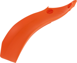 Acerbis KTM orange mud flap with body design, featuring bold black Acerbis branding and textured surface for dirt protection.