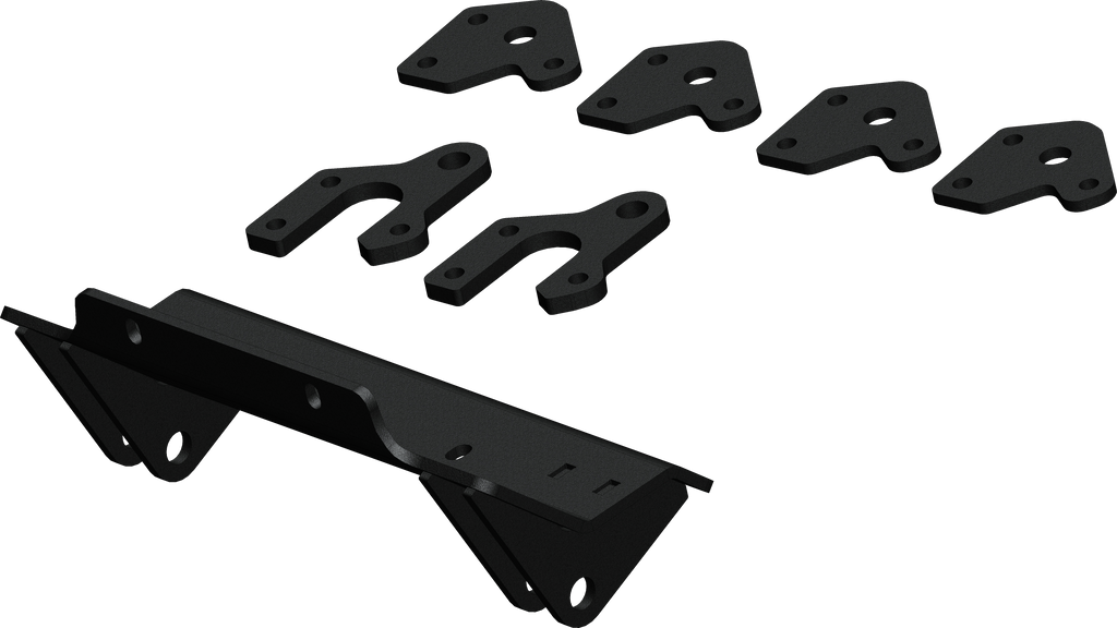 KFI Products plow mount bracket for Kawasaki models, durable steel construction, designed for reliable attachment and snow plowing.