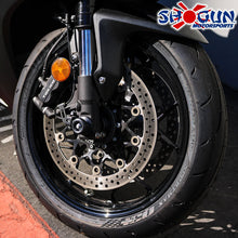 Load image into Gallery viewer, Black Shogun Industries front axle sliders mounted on a vehicle, designed to protect the front axle and body during impacts.