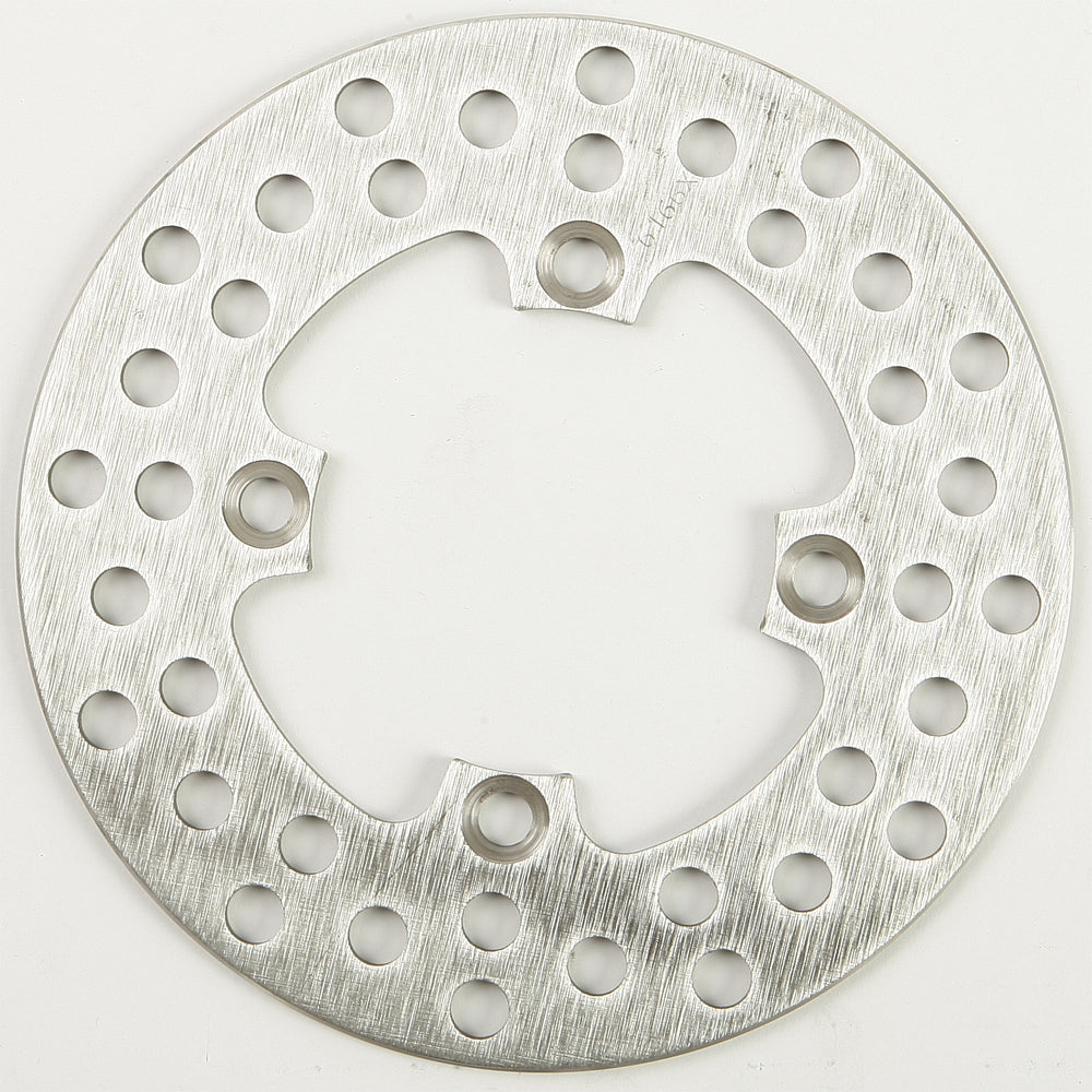 EBC Motorcycle Brakes standard rotor with ventilated design, showcasing metal surface and mounting holes for bike braking system.