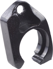 UPP Racing black front chain slider for motorcycles, showing close-up view of the durable plastic component.