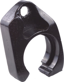 UPP Racing black front chain slider for off-road motorcycles, durable protective part for chain and sprocket maintenance.
