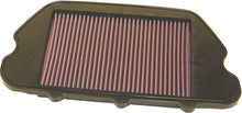 Load image into Gallery viewer, K&amp;N Air Filter 731197 showing the rectangular filter with pleated cotton media and black rubber frame for vehicle engine intake.