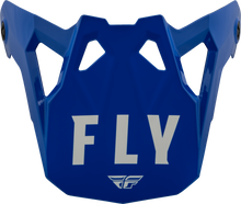 Load image into Gallery viewer, Fly Racing Formula CP slant visor in grey and blue, size MD-2X, designed for motorcycle helmets.