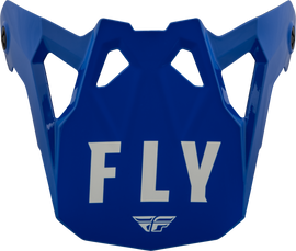 Fly Racing Formula CP slant visor in grey and blue, size MD-2X, designed for motorcycle helmets.