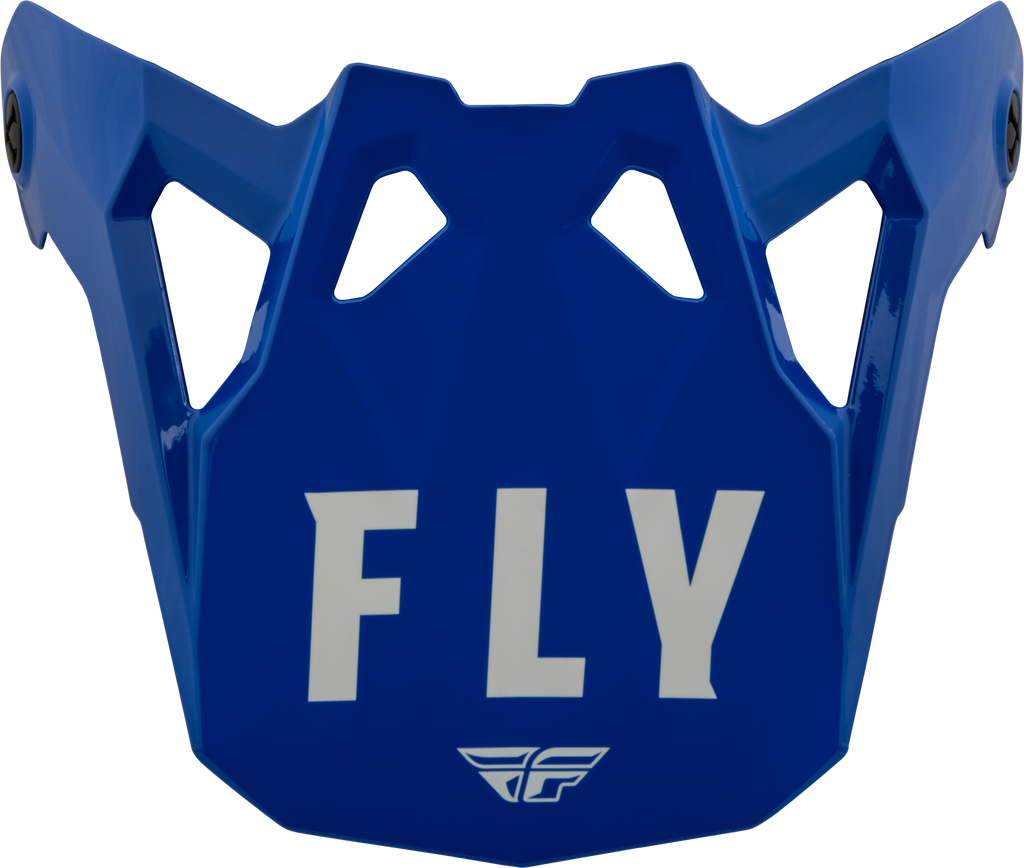 Fly Racing Formula CP Slant Visor in grey and blue, designed for motorcycle helmets, shown in the product image.
