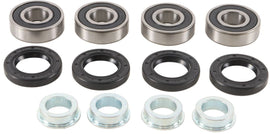 Pivot Works Trailing Arm Bearing Kit for suspension, showing bearings and components arranged on a white background.